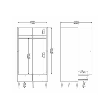 Antracitová šatníková skriňa 99x200 cm Bodo – Tvilum - Image 5