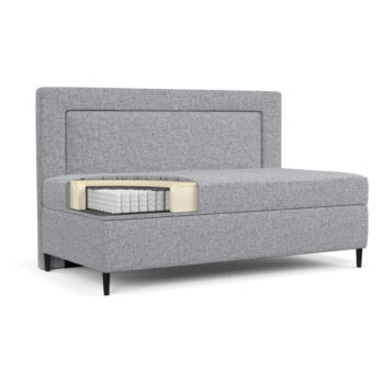 Sivá čalúnená jednolôžková posteľ 90x200 cm Alba – Maison de Rêve – Obrázok 10