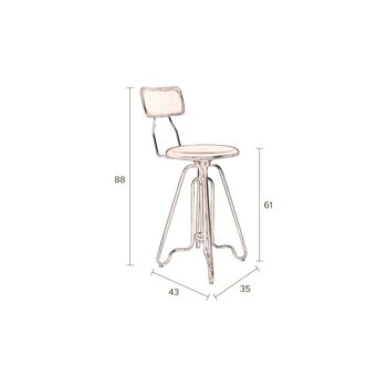 Čierna kovová vysoká stolička Dutchbone Ovid, výška 88 cm - Image 2
