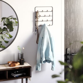 Čierny prírodný kovový vešiak na dvere 36 cm Estique - Umbra – Obrázok 6
