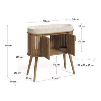Umývadlová skrinka z tíkového dreva Kave Home Rokia - Image 6