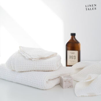 Biele uteráky a osušky v súprave 3 ks Honeycomb - Linen Tales – Obrázok 6