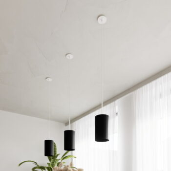 Čierne závesné svietidlo s textilným tienidlom ø 50 cm Volta – Nice Lamps - Image 6