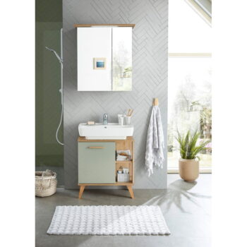 Zelená skrinka pod umývadlo v dekore duba 60x65 cm Set 963 - Pelipal - Image 6