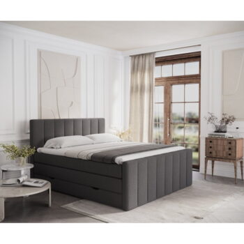 Sivá boxspring posteľ s úložným priestorom 160x200 cm Ruby – Maison de Rêve - Image 10