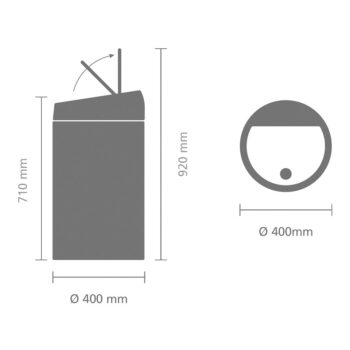 Sivý dotykový oceľový odpadkový kôš 60 l Touch Bin – Brabantia – Obrázok 5