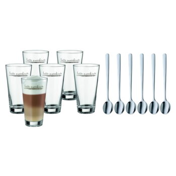Sklenené hrnčeky s lyžičkami v striebornej farbe v súprave 6 ks 280 ml - WMF - Image 4