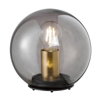 Čierna stolová lampa so skleneným tienidlom Dini – Fischer & Honsel
