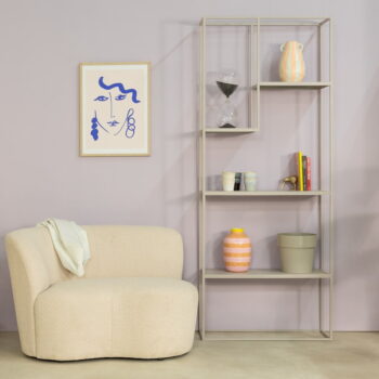 Sivý/béžový kovový regál 79x197 cm Canvas – Spinder Design - Image 4