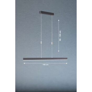 Čierne LED stmievateľné závesné svietidlo Straight – Fischer & Honsel - Image 5