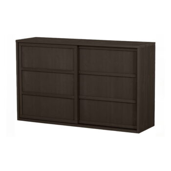 Tmavohnedá nízka komoda z borovicového dreva s posuvnými dverami 140x85 cm Nomin – BePureHome - Image 3