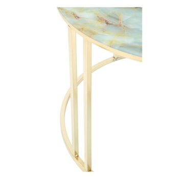 Bielo-zlatý konferenčný stolík Mauro Ferretti Sepa, ø 75 cm - Image 6