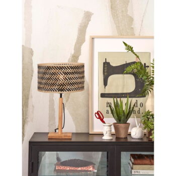 Stolová lampa s bambusovým tienidlom v čierno-prírodnej farbe (výška 38 cm) Java – Good&Mojo – Obrázok 2