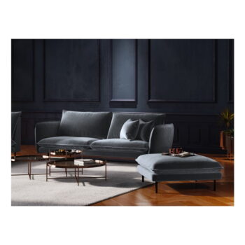 Sivá zamatová pohovka Cosmopolitan Design Vienna, 230 cm - Image 6