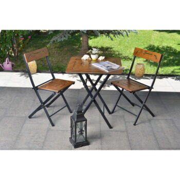 Tmavohnedá záhradná jedálenská súprava pre 2 Bistro – Floriane Garden - Image 3