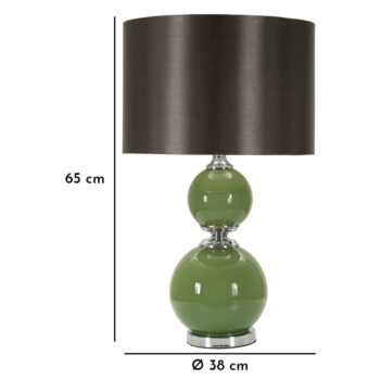 Zelená/sivá stolová lampa s textilným tienidlom (výška  65 cm) Eva – Mauro Ferretti – Obrázok 5