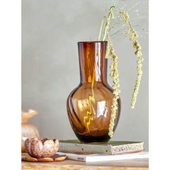Hnedá sklenená ručne vyrobená váza (výška 27 cm) Saiqa – Bloomingville - Image 3
