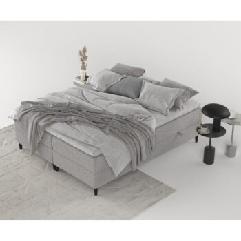 Sivá boxspring posteľ s úložným priestorom 160x200 cm Malte – Maison de Rêve - Image 8