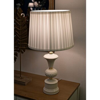 Biela stolová lampa s textilným tienidlom (výška 57 cm) Caserta – Mauro Ferretti - Image 2