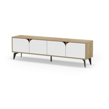 TV stolík v dekore duba v bielo-prírodnej farbe 180x51 cm Nola – Marckeric - Image 6