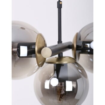 Čierne/sivé závesné svietidlo so skleneným tienidlom ø 15 cm Cascade – Squid Lighting - Image 3