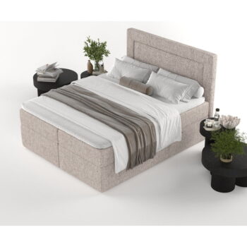 Svetlohnedá boxspring posteľ s úložným priestorom 200x200 cm Imagine – Maison de Rêve - Image 8