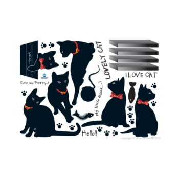 Sada nástenných samolepiek Ambiance Cats with Bowties - Image 2