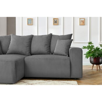 Sivá zamatová rohová pohovka Enjoy – Bobochic Paris - Image 11