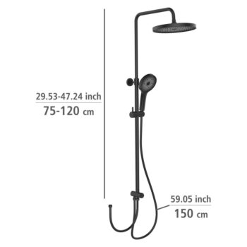 Čierny sprchový set z nerezovej ocele 120 cm Soft Water - Wenko – Obrázok 7