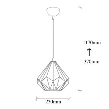 Čierne závesné svietidlo ø 23 cm Diamond – Opviq lights - Image 4