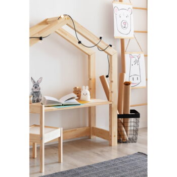 Domčekový detský pracovný stôl z borovicového dreva Adeko Bran, 40 x 111 cm – Obrázok 3