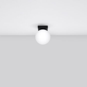 Čierne stropné svietidlo so skleneným tienidlom ø 12 cm Umerta – Nice Lamps - Image 6