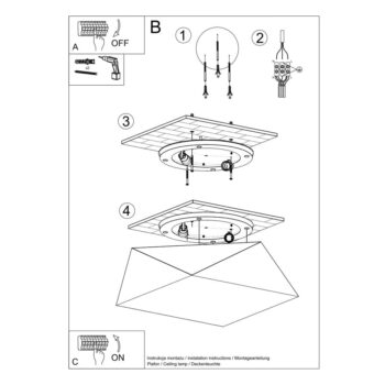 Biele stropné svietidlo 35x35 cm Koma – Nice Lamps - Image 4
