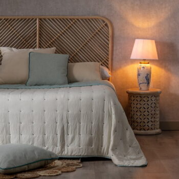 Modro-krémový prešívaný pléd z mikrovlákna 230x280 cm – Ixia - Image 2