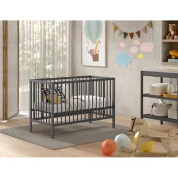 Antracitová postieľka z borovicového dreva 60x120 cm DINO – Vipack – Obrázok 2