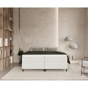 Krémovobiela boxspring posteľ s úložným priestorom 140x200 cm Araya – Maison de Rêve - Image 8