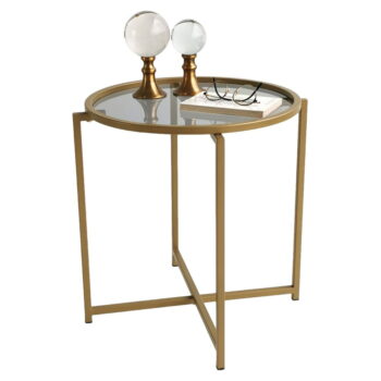 Okrúhly odkladací stolík ø 50 cm Gold - Neostill - Image 2