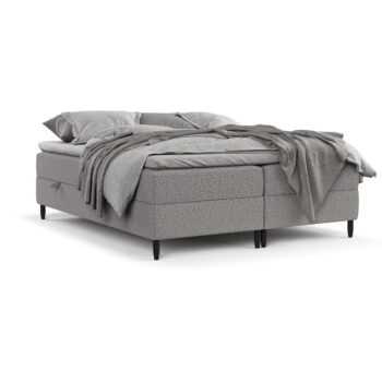 Sivá boxspring posteľ s úložným priestorom 160x200 cm Malte – Maison de Rêve - Image 11