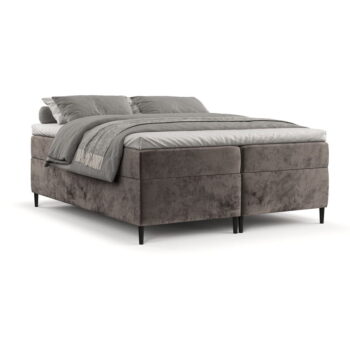 Hnedá boxspring posteľ s úložným priestorom 200x200 cm Araya – Maison de Rêve - Image 7