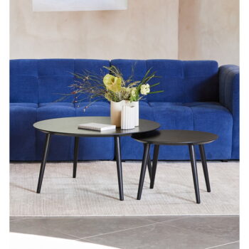 Čierne okrúhle konferenčné stolíky v súprave 2 ks ø 88 cm Adda – Unique Furniture - Image 2