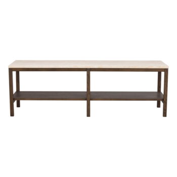 Hnedo-béžový konzolový stolík s doskou z kameňa 140x40 cm Orwel - Rowico