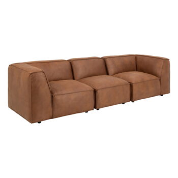 Koňakovohnedá pohovka z imitácie kože 282 cm Fairfield Kentucky – Bonami Selection - Image 3