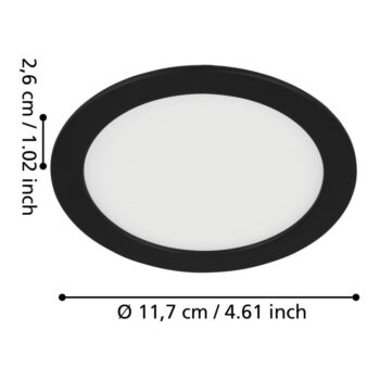 Čierne LED podhľadové stropné svietidlo FUEVA 5 – EGLO - Image 3