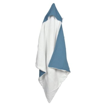 Modrá mušelínová detská osuška s kapucňou 75x75 cm – Bébé Douceur - Image 2