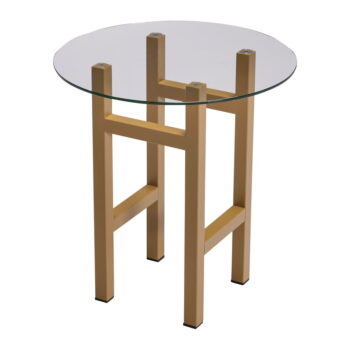 Okrúhly odkladací stolík so sklenenou doskou ø 40 cm Elevate – Hübsch - Image 3