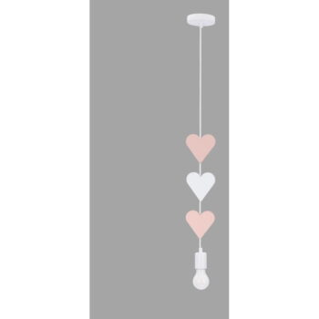 Bielo-ružové detské svietidlo s kovovým tienidlom Hearts - Candellux Lighting - Image 2