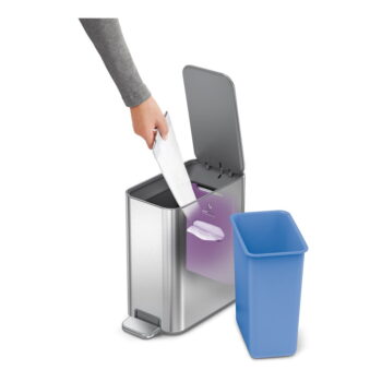 Nášľapný oceľový odpadkový kôš v matne striebornej farbe 5 l – simplehuman - Image 7