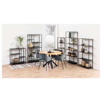 Čierna kovová knižnica 80x165 cm Newcastle – Actona – Obrázok 7