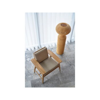 Stojacia lampa v prírodnej farbe s ratanovým tienidlom (výška  130 cm) Vinka – Villa Collection – Obrázok 2