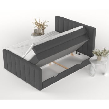 Sivá boxspring posteľ s úložným priestorom 160x200 cm Ruby – Maison de Rêve - Image 3